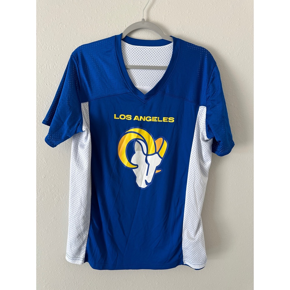 NFL Flag Los Angeles Rams Reversible Jersey Mens Medium Blue White Football